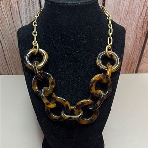 J. Crew Tortoiseshell and Gold Necklace